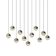 Load image into Gallery viewer, Grapes® 11-Light Rectangle LED Multipoint Pendant Light in Brass (Large).