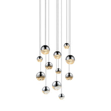 Load image into Gallery viewer, Grapes® 12-Light Round LED Multipoint Pendant Light in Polished Chrome/Assorted Bulb.