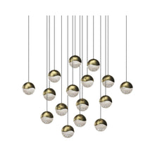 Load image into Gallery viewer, Grapes® 16-Light Square LED Multipoint Pendant Light in Brass /Large.