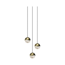 Load image into Gallery viewer, Grapes® LED Multipoint Pendant Light in Brass/Round/Small (3-Light).
