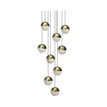Load image into Gallery viewer, Grapes® LED Multipoint Pendant Light in Brass/Round/Large (9-Light).