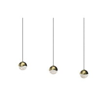 Load image into Gallery viewer, Grapes® LED Multipoint Pendant Light in Brass/Rectangle/Small (3-Light).