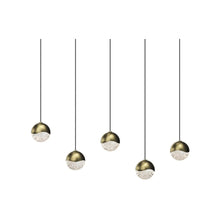 Load image into Gallery viewer, Grapes® LED Multipoint Pendant Light in Brass/Rectangle/Small (5-Light).