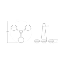 Load image into Gallery viewer, Pillows LED Pendant Light - line drawing.