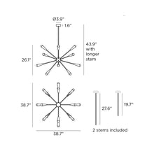 Load image into Gallery viewer, Sputnik Suspension Chandelier - line drawing.