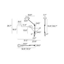 Load image into Gallery viewer, Topo Clamp Table Lamp - line drawing.