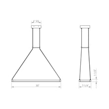 Load image into Gallery viewer, Stix Rectangle LED Pendant Light - line drawing.
