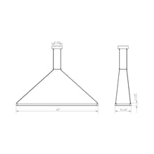 Load image into Gallery viewer, Stix Rectangle LED Pendant Light - line drawing.