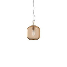 Load image into Gallery viewer, Max Pendant Light in Brushed Brass/Amber (9.5-Inch).