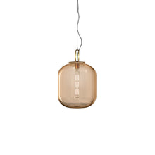 Load image into Gallery viewer, Max Pendant Light in Brushed Brass/Amber (14-Inch).