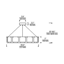 Load image into Gallery viewer, Stratos LED Chandelier - line drawing.