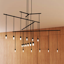 Load image into Gallery viewer, Suspenders® 4-Tier Tri-Bar LED Pendant Light in Detail.