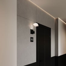 Load image into Gallery viewer, Suspenders® Standard Single LED Wall Light in hallway.