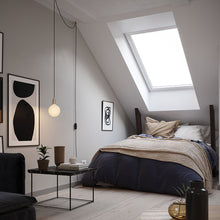 Load image into Gallery viewer, Cylindrical Plug-In Pendant Light in bedroom.