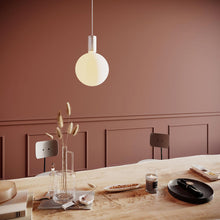 Load image into Gallery viewer, Sphere V Medium Base G63 Type LED Bulb in Dining Room.
