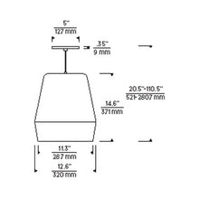 Load image into Gallery viewer, Allea Pendant Light - line drawing.