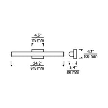 Load image into Gallery viewer, Basis LED Bath Vanity Light - line drawing.