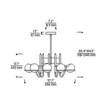 Load image into Gallery viewer, Crosby LED Chandelier - line drawing.
