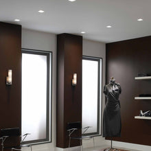 Load image into Gallery viewer, ELEMENT 3-Inch Square Bevel Recessed Trim in bathroom.