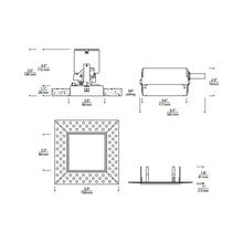 Load image into Gallery viewer, Entra 3-Inch Square Non-IC Rated LED Adjustable and Wall Wash Remodel Recessed Housing - line drawing.