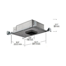Load image into Gallery viewer, Entra CL 3-Inch Square IC Rated LED Recessed Housing - line drawing.