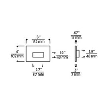 Load image into Gallery viewer, Ikon Outdoor LED Step Light - line drawing.