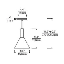 Load image into Gallery viewer, Mezz LED Low Voltage Pendant Light - line drawing.