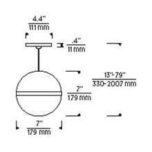 Load image into Gallery viewer, Mini Hanea Low Voltage Pendant Light - line drawing.