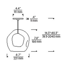 Load image into Gallery viewer, Mini Jasper Low Voltage Pendant Light - line drawing.
