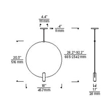 Load image into Gallery viewer, Mini Layla LED Low Voltage Pendant Light - line drawing.