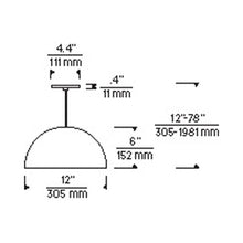 Load image into Gallery viewer, Mini Powell Street LED Low Voltage Pendant Light - line drawing.