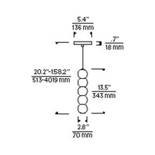 Load image into Gallery viewer, Orbet LED Pendant Light - line drawing.