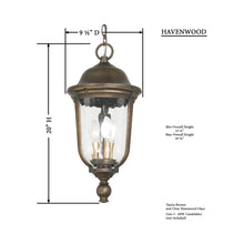Load image into Gallery viewer, Havenwood Outdoor Pendant Light - Line Drawing.
