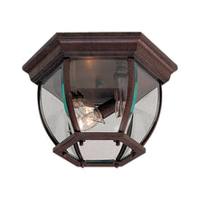 Load image into Gallery viewer, Wyndmere Outdoor Flush Mount Ceiling Light in Antique Bronze.