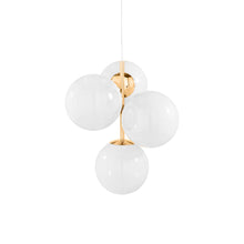 Load image into Gallery viewer, Globe LED Mini Chandelier in Opal/Gold.