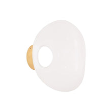 Load image into Gallery viewer, Melt LED Ceiling / Wall Light in Opal/Gold (Small).