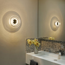 Load image into Gallery viewer, Press LED Mini Wall Light in bathroom.