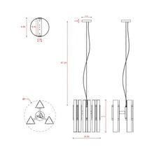 Load image into Gallery viewer, Excalibur Chandelier - line drawing.
