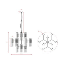 Load image into Gallery viewer, Excalibur Chandelier - line drawing.
