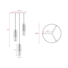 Load image into Gallery viewer, Excalibur Multi Light Pendant Light - line drawing.