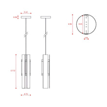 Load image into Gallery viewer, Excalibur Pendant Light - line drawing.