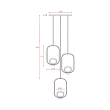 Load image into Gallery viewer, Filipa LED Chandelier - line drawing.
