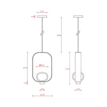 Load image into Gallery viewer, Filipa LED Pendant Light - line drawing.