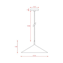 Load image into Gallery viewer, Gordon LED Pendant Light - line drawing.