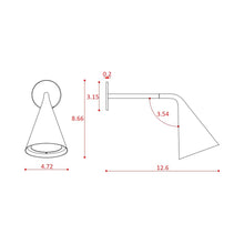 Load image into Gallery viewer, Gordon Recessed Wall Light - line drawing.