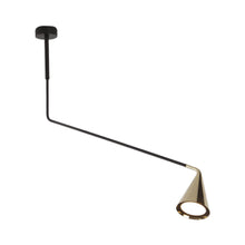 Load image into Gallery viewer, Gordon Telescopic Flush Mount Ceiling Light in Brushed Brass (31.5-Inch).
