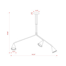 Load image into Gallery viewer, Gordon Telescopic Multi Light Flush Mount Ceiling Light - line drawing.
