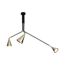 Load image into Gallery viewer, Gordon Telescopic Multi Light Recessed Flush Mount Ceiling Light in Brushed Brass.