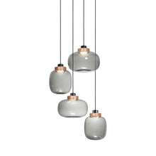 Load image into Gallery viewer, Legier LED Chandelier in Copper/Smoked Glass (4-Light).