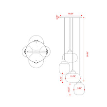 Load image into Gallery viewer, Legier LED Chandelier - line drawing.